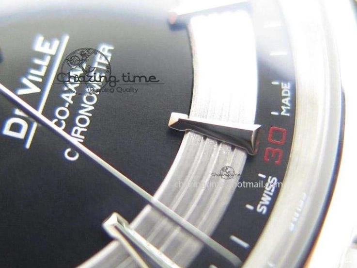 0823 De Ville Hour Vision Co-Axial 41mm SS V6F Best Edition Black Dial On SS Bracelet A BestValue 8277